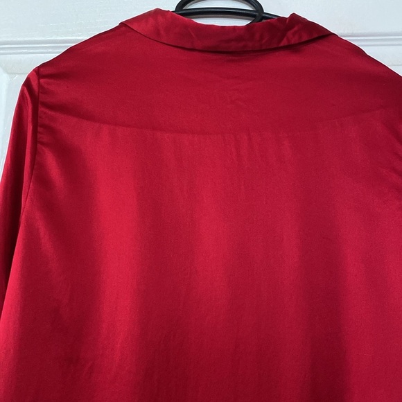 Neiman Marcus Intimates Red 100% Silk Pajamas 2pc Set Bottoms Pants Top Shirt - Picture 6 of 15